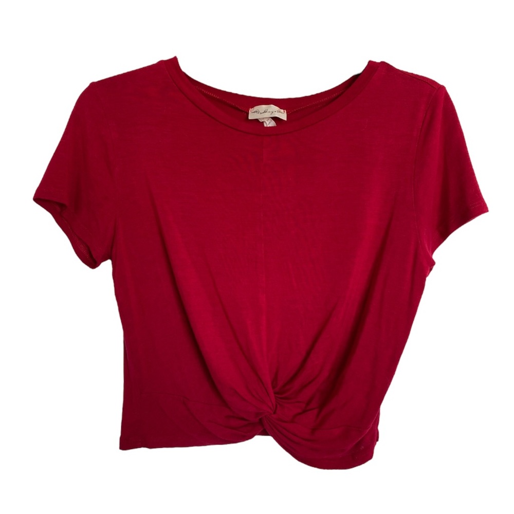 Red Knotted Cropped Top